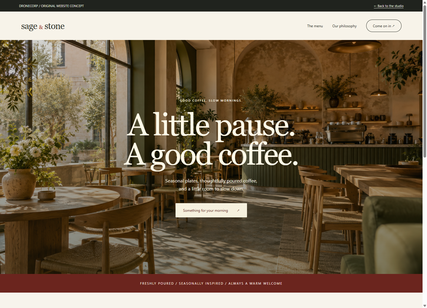 Desktop preview of the Sage & Stone website concept
